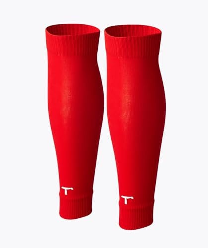 T1TAN Fußball Tube Stutzen - Herren, Damen und Kinder - Farbe rot - Größe 35-38