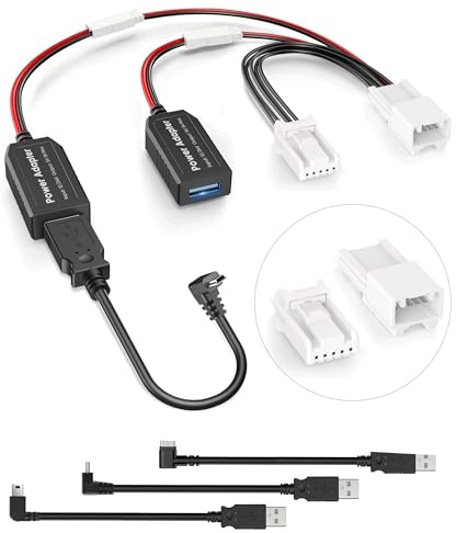 DashCam Stromadapter (5P Typ E), kompatibel mit Subaru Ascent/Crosstrek/Forester/Impreza/Legacy/Outback/WRX, Anschluss an Rückspiegel mit automatischer Dimmung, Adapter