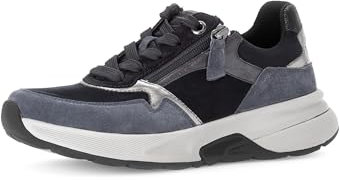 Gabor Damen Low-Top Sneaker, Frauen Halbschuhe,Strassenschuhe,Freizeitschuhe,Turnschuhe,Laufschuhe,schnürschuhe,River/Jeans Kombi,37.5 EU / 4.5 UK