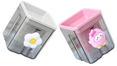 FOYTOKI 2stücke Cartoon Bleistiftspitzer Handheld Doppelloch Anspitzer Für Penguin Spiegelei Design Praktische Und Kreative Bürobedarf Für Schule Und Studium