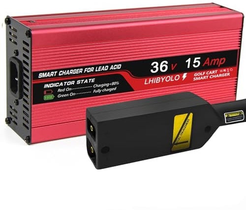 LHIBYOLO 36 Volt Golf Carts Battery Charger for 15 AMP EZ GO TXT, with Type EZGO TXT Plug,6-10 Hour Full Charge,Golf Cart Battery Charger,36v Golf Cart Charger