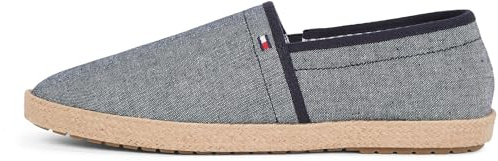 Tommy Hilfiger Herren Espadrilles Chambray mit Logo, Blau (Desert Sky), 42
