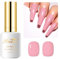 Imtiti Nude Vernis Semi Permanent, 15ml Rose Naturel Vernis Gel UV Semi Permanent UV Led Soak Off Gel Nail Polish French Vernis À Ongles Gels Semi Permanents DIY Nail Art Kit