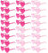 Morcheiong 24 Pack Heart Shaped Sunglasses Frameless Glasses Women Bachelorette Girl Birthday Party Favor Transparent Eyewear (Pink+Hot Pink)