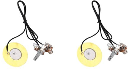 Alomejor 50mm Metall Pickup Piezo Transducer f¨¹r Akustische Gitarre und Ukulele - Vorverdrahtete Verst?rker - 2 St¨¹ck Pickup Set