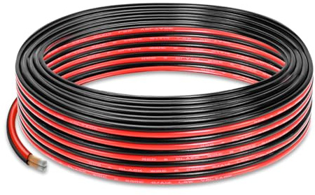 14 AWG CCA Wire Cable, 100FT [Black 50FT+ Red 50FT] CCA Automotive Electrical Wire, 2Pin Black and Red Car Audio Battery Cable PVC Jacket Cord for Light RV Car Speaker 12V 24V DC Cable Welding Wire