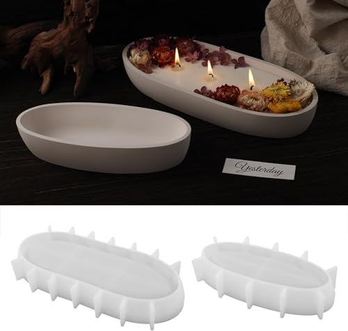 2 Stück Silikonform Tablett Rund,29.6cm + 21.9cm Silicone Molds Tray,Silikonformen Gießformen,Silikonform Kerzenhalter,Kerzen Formen Silikon,Rundes Tablett Silicone Molds,Silikonformen Tablett