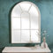 LEBENSwohnART Shabby Chic Rundbogen-Fenster-Spiegel 100cm Weiss Landhaus Vintage Wandspiegel
