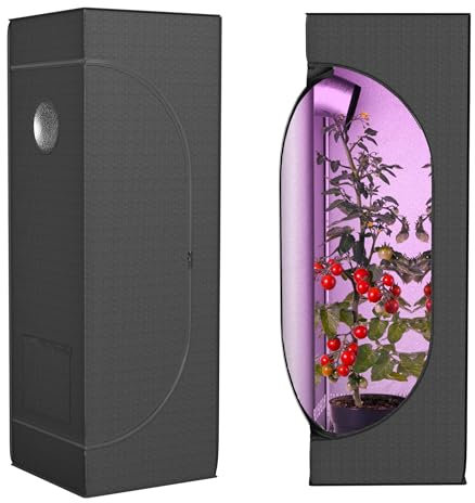 SUBTLETY 80x80x160cm Grow Zelt Komplettset Indoor Growschrank für Homegrow Lichtdicht Pflanzzelt Gewächshaus Box mit Sichtfenster & Zubehörkanal Zuchtzelte für Hydrokulturen Anzucht Gemüse Blumen
