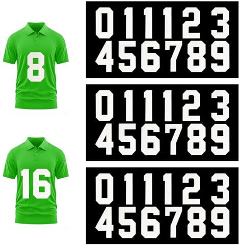 HekouJiub 36 Pcs Iron On Numbers for Jersey,Heat Transfer Numbers Big 0-9 Transfer Numbers White Heat Press Numbers Stickers for Sports Football Basketball Baseball Uniform Clothing 8 Inch (White)