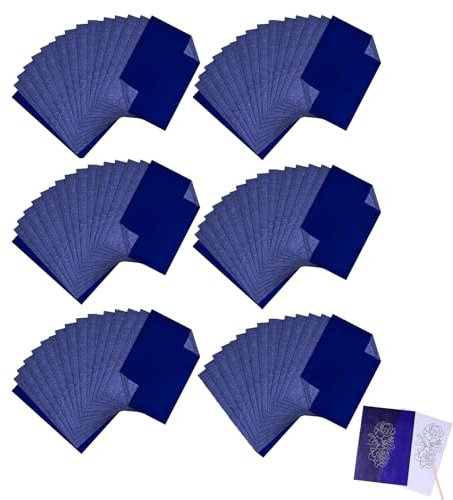 Vimmvid 100 fogli di carta al carbone, carta blu da scrivere, formato A4, carta a carbone, da disegnare, per carta, legno, ceramica, tela, 21 x 29,7 cm (blu)