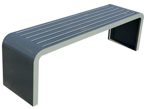 Allwetter-Gartenbank aus Stahl, 119,9 cm, für den Außenbereich, Terrasse, Veranda, Sitzgelegenheit, modern, grau, Gartenbank für Veranda, Dekoration und Außenbereiche