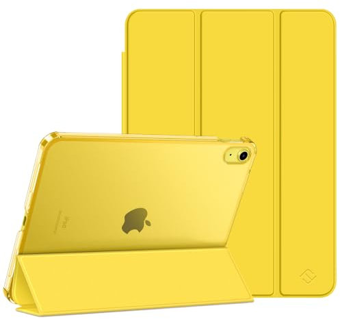FINTIE Ultra Slim Case for iPad (A16) 11th Generation 11 Inch 2025 / iPad 10th Generation 10.9 Inch 2022 - Frosted Back Shell with Fold-back Stand and Auto Wake/Sleep, Yellow
