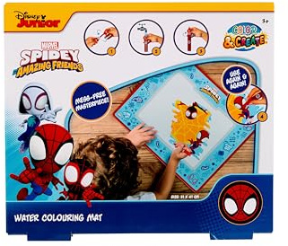 Spidey Aqua Water Doodle Colouring Playmat for Kids | Mess-Free Painting, Reusable Mat with Aqua Pen, Foldable Easy Storage, Creative Play, Toddler Toy, Birthday Gift