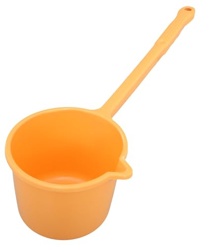 Veemoon Long Handle Plastic Water Scoop Ladle for Kitchen and Bath, Large Multipurpose Water Ladle Pour Spout, Yellow Bathing Spoon for Household Use