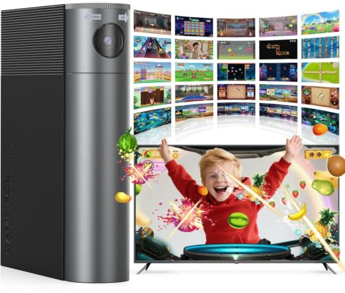 Console Giochi TV per Bambini: Sistema Plug and Play per Sport in Casa | con Sensore di Movimento AR; Videogiochi Interattivi Educativi; Idea Regalo per Bambino e Bambina 3+ Anni (Gris)