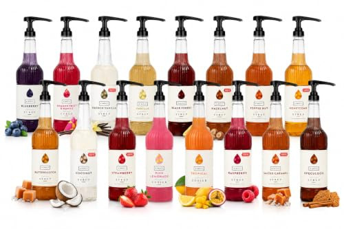 Simply Syrups For Hot & Cold Beverages - With Pump Included (Violet Syrup 1 Ltr & Pump)