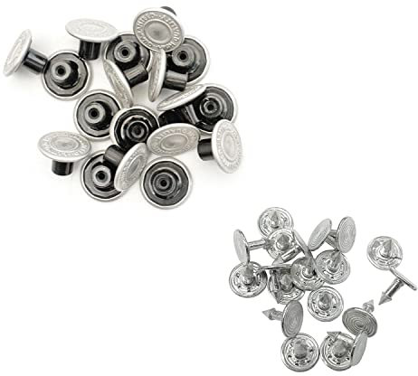 Trimming Shop 14mm Jeans Knöpfe Ersatz in Matt Grau JB30 - Matte Grau, 10