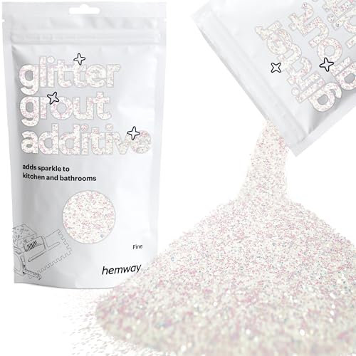 Hemway Glitter Grout Additive - Mother of Pearl Iridescent | Flakes for Adding Sparkle to Old & New Kitchen & Bathroom Tiles | Enhance Your Indoor Grouting Projects with a Sparkly Effect | 100 g