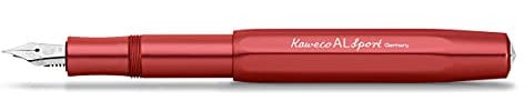 Kaweco AL SPORT Fountain Pen Deep Red I Premium Fountain Pen for Ink Cartridges I Exclusive Fountain Pen 13 cm I Nib: BB (Extra Broad)