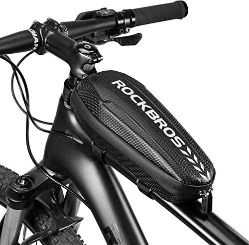 ROCKBROS Bolsa Cuadro/Sillín Bicicleta MTB Carretera Rígida Resistente al Agua para Teléfono Móvil de 6,0/6,5 Pulgadas, Negro