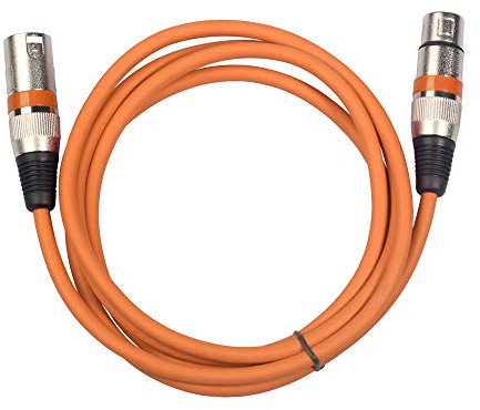 Cable de Micrófono XLR Macho de 3 Clavijas a XLR Hembra Cable de Parche equilibrado Cable de extensión OFC de micrófono para Amplificador Mezclador de micrófono (Naranja 3m)