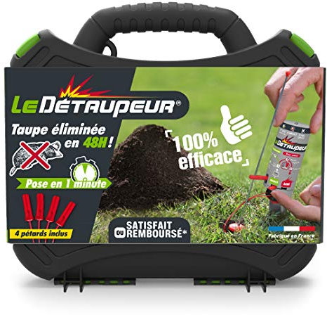 LE DETAUPEUR Kit Complet 1 Détaupeur + 4 Recharges - Piège Anti Taupes & Rats Taupiers - Efficace & Puissant - Utilisable Sous La Pluie & En Toute Sécurité DETAUPEUR