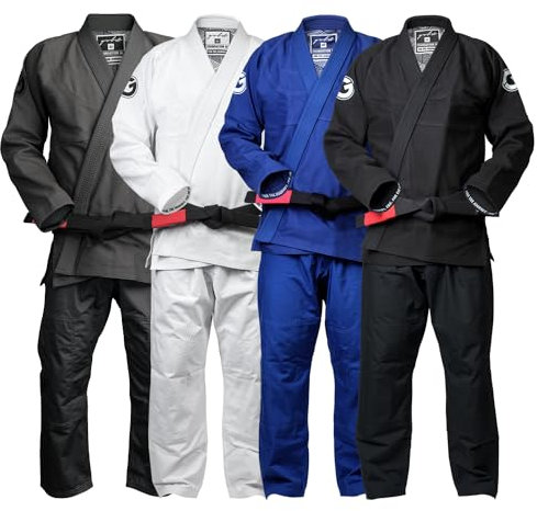 Gold BJJ Foundation Gi – Pearl Weave Jiu Jitsu Gi für Damen und Herren – IBJJF Competition Legal BJJ Gi (Schwarz, A2)