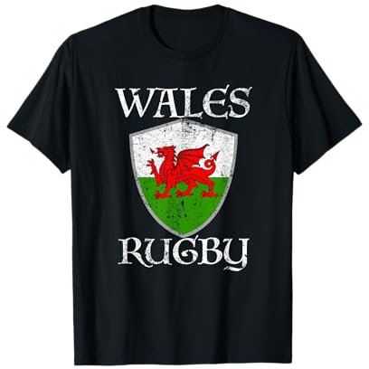Wales Rugby-T-Shirt, walisische Flagge, CYMRU Geschenk Tee T-Shirt