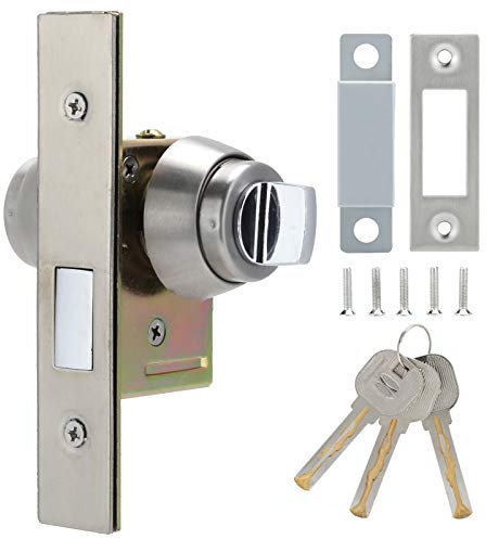 Cerradura de puerta Cerradura de puerta de cabeza plana de aleación de aluminio Puertas de madera silenciosas Cerradura de puertas de dormitorio Cerradura de puerta del hogar Suministros con llaves