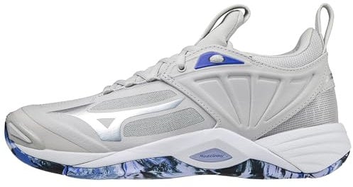 Mizuno Damen Wave Momentum 2 Walking-Schuh, Antartica Galaxy Silver Violet Blue, 38 EU
