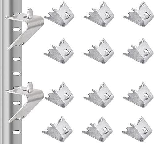 DURANTEY 12 PCS Clips Congelador de Acero Inoxidable Clips Cuadrados para Refrigerador Clip de Estante de Congelador de 1.5 mm Soporte de Estante de Refrigerador Plateado para Congelador