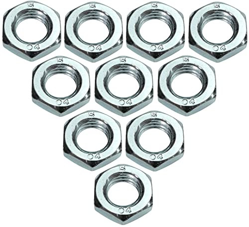 AERZETIX - C49456 - Set di 10 dadi bassi M12 esagonali/6 lati - contro dadi con filettatura metrica - in acciaio zincato