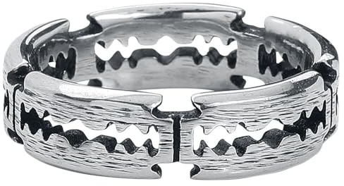 etNox hard and heavy Razorblades Männer Ring silberfarben