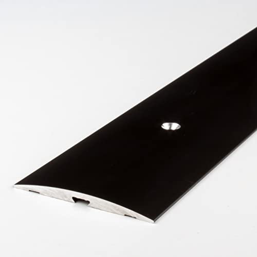 PROVISTON | Übergangsprofil | Aluminium eloxiert | Bronze Dunkel | Breite 50 mm | Höhe 4 mm | Länge 1000 mm | Gebohrt | Übergangsschiene | Übergangsleiste | Bodenprofil | Abdeckleiste | 1 Stück