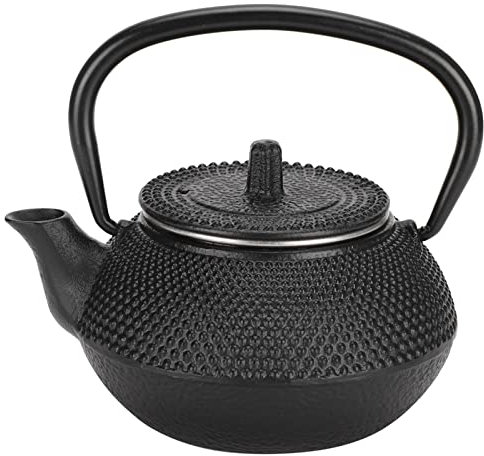 Tetera de hierro fundido de 300ML, tetera martillada de hierro de estilo japonés con colador, tetera segura para estufa para restaurante en casa