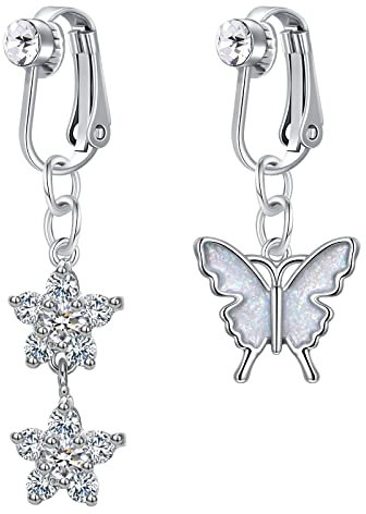 Funseedrr 2pcs Faux Piercing Nombril Anneaux Acier Chirurgical Nombril Clip sans Trou Ventre Piercing Bijoux