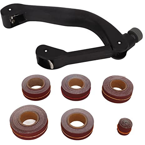 Schleifbandhalter mit 6 Rollen Schleifpapier Zum Polieren von Holz und Metall, KöRnung 150, KöRnung 240, KöRnung 320, KöRnung 400, KöRnung 600.