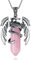 XIANNVXI Dragon Necklace Pink Rose Quartz Necklace Crystal Healing Gemstone Pendant Reiki Spiritual Jewellery