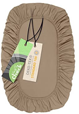 Emily´s Check Universal Spannbezug - Blickdicht - extra elastisch 1596.2325, ca. 70 x 140 cm, Sand