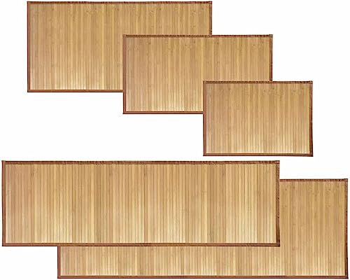 HYGRAD BUILT TO SURVIVE Bamboo Wood Floor Mat Rug Carpet For Home Bathroom Livingroom Indoors Outdoors In Different Sizes (24 (L) x 72 (W) inches)