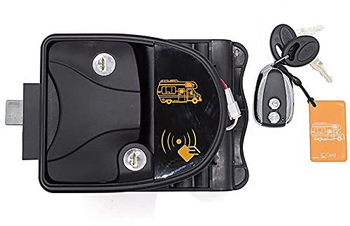 RV Keyless Entry Door Lock With IC Card, Wireless Remote Control, 2 Mechanical Keys, Screwdriver Backlit Keypad Handle Latch Deadbolt