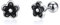 JSGEMSLEE Hypoallergene Blumen Ohrringe Sterling Silber 925 mit Schraubverschluss Kleine Schwarze Ohrstecker Silber 925 für Damen Tragus Knorpel Schmuck