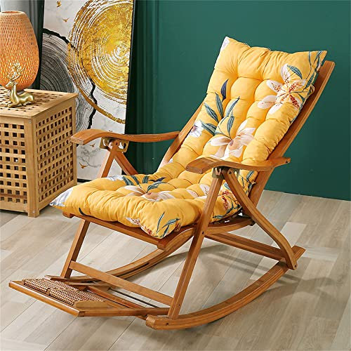 Morbuy Epaissir Coussin de Chaise Lounge de Jardin, Coussin Chaise Longue Pliable, Coussin Bain de Soleil pour Canapé Vacances Intérieur Exterieur (48x120cm,lys Jaune)