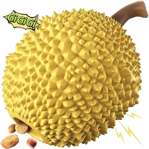 Hundebälle Leckerli-Spender Hundespielzeug für aggressive Kauer große Rassen, fast unzerstörbares Quietschspielzeug für große Hunde, Naturkautschuk, Hunde-Puzzle-Spielzeug, Hundeleckerli-Ball