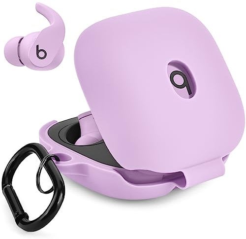 Case for Beats Fit Pro Cover, VISOOM Soft Case for Apple Beats Fit Pro 2021 Silicone Protective Beats Pro Case Shockproof Beat Pro Fit Case Logo Visible Beats Earbud Case Cover with Keychain