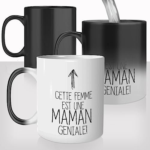 Mug Magique Une Maman Géniale - Tasse Thermoréactive Idée Cadeau Personnalisé Fête des Mères - Mugs Surprise
