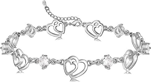 Cosie Lily Weihnachtsgeschenke für Frauen Damen Armband 925 Sterling Silber Herz Armband Liebe Armbänder für Mädchen Schmuck Weihnachtsgeschenke für Freundin Mama