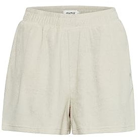 OXMO OXFRINKA Shorts Damen Sweatshorts Kurze Hose aus Frottee Baumwolle mit elastischem Bund Regular-Fit, Größe:M, Farbe:Birch (130905)