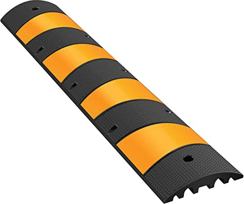 VEVOR 6 Feet Rubber Speed Bump Driveway Heavy Duty Cable Protector Ramp 72.4 x 12 x 2.4 Inch 2-Channel Speed Bumps for Garage Gravel Roads Asphalt Concrete (2-Channel, 6ft-Speed Bump)